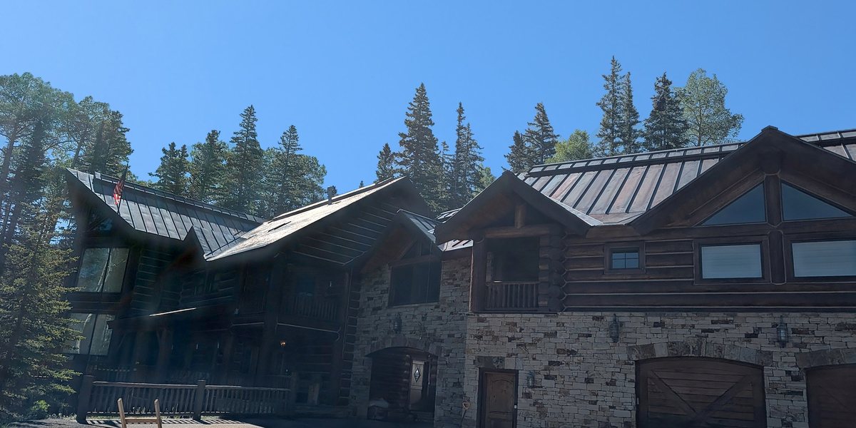 Copper metal panels supplied and roll-formed by Western Slope Metals for a home in Mountain Village